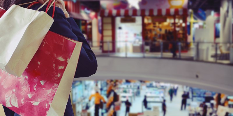 Woman holding shopping bags in the shopping mall - Image